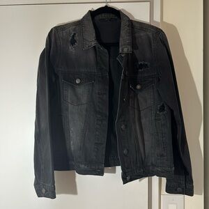 VERO MODA Black Distressed Denim Jacket
